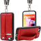 TOOVREN iPhone SE Case 2020/2022 Phone Lanyard Neck Strap for iPhone 8 Case with Card Holder iPhone 7 Wallet Case with Kickstand Leather PU Card Holder Wallet Adjustable Phone Necklace Red